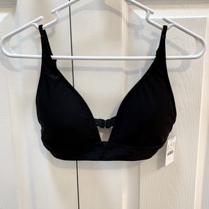 J.Crew Plunge V-Neck Bikini Top in Black